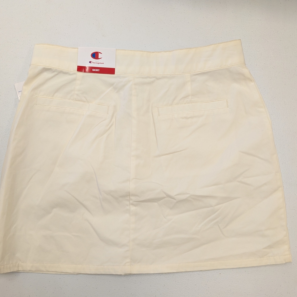 Champion Cream A-Line Mini Skirt with Embroidered Logo - Picture 6 of 7
